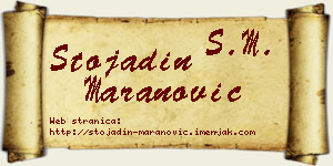 Stojadin Maranović vizit kartica